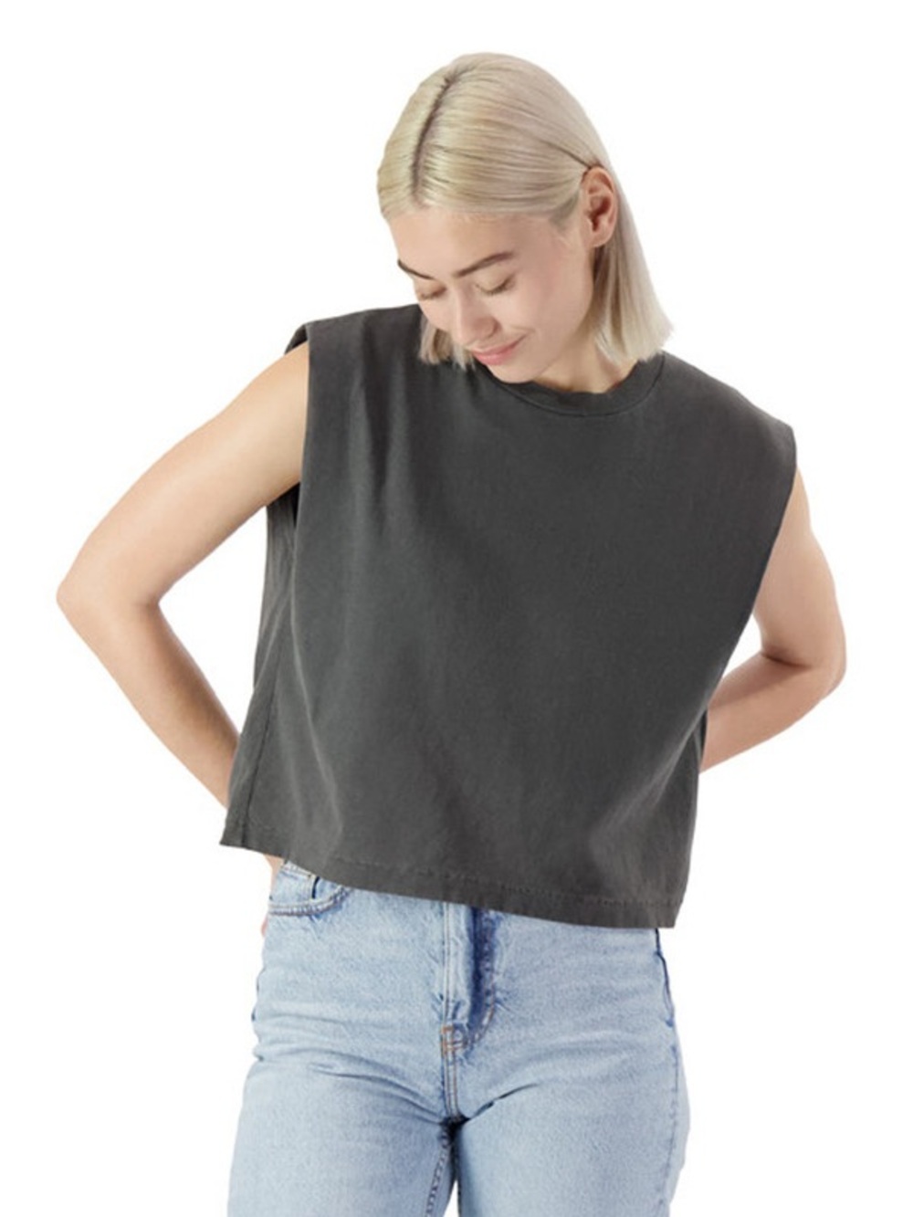 American Apparel Gray Muscle Tee Unisex Size Small
